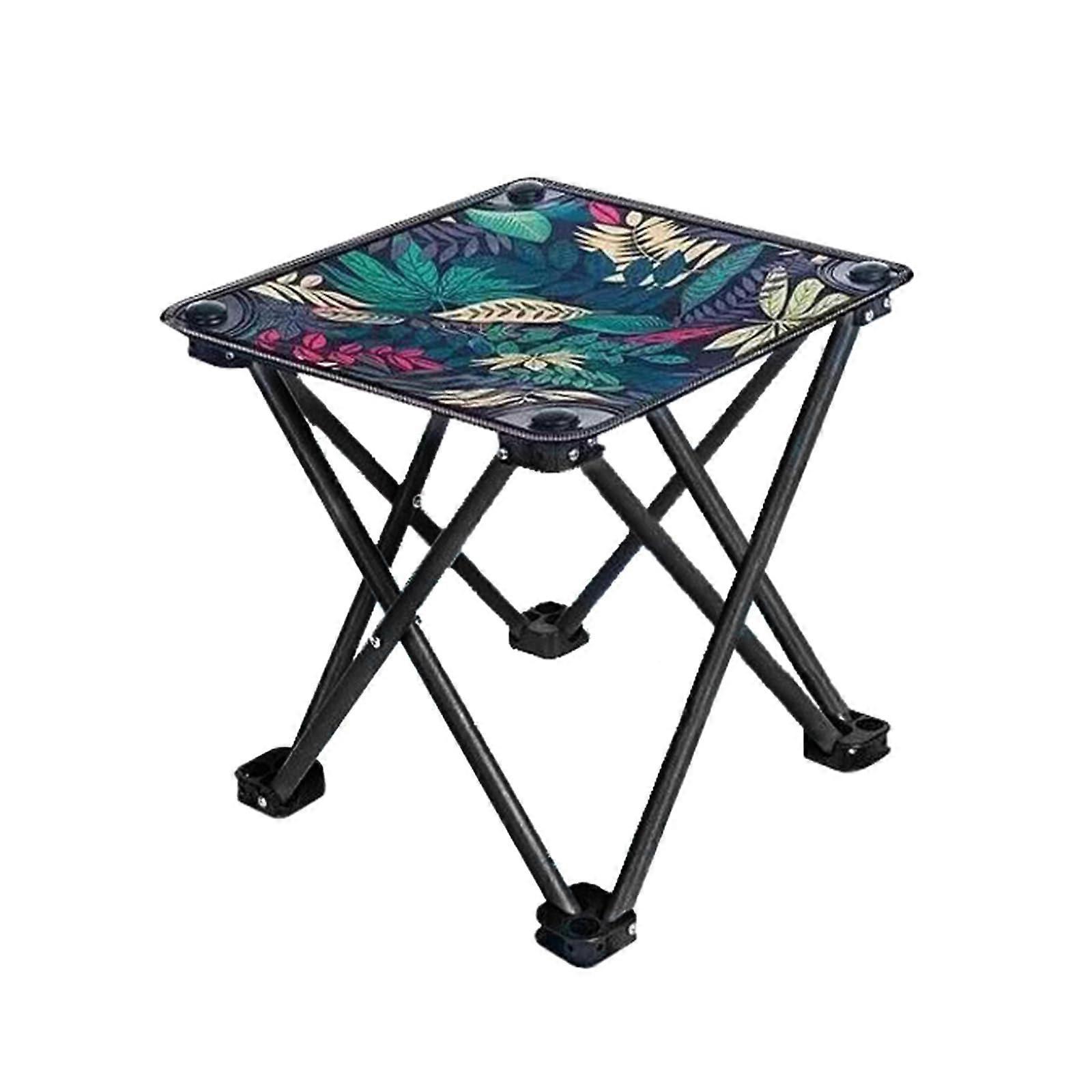 Portable Folding Camping Stool Lightweight Fabric Seat Compact Foldable Design For Outdoor Picnics And Camping