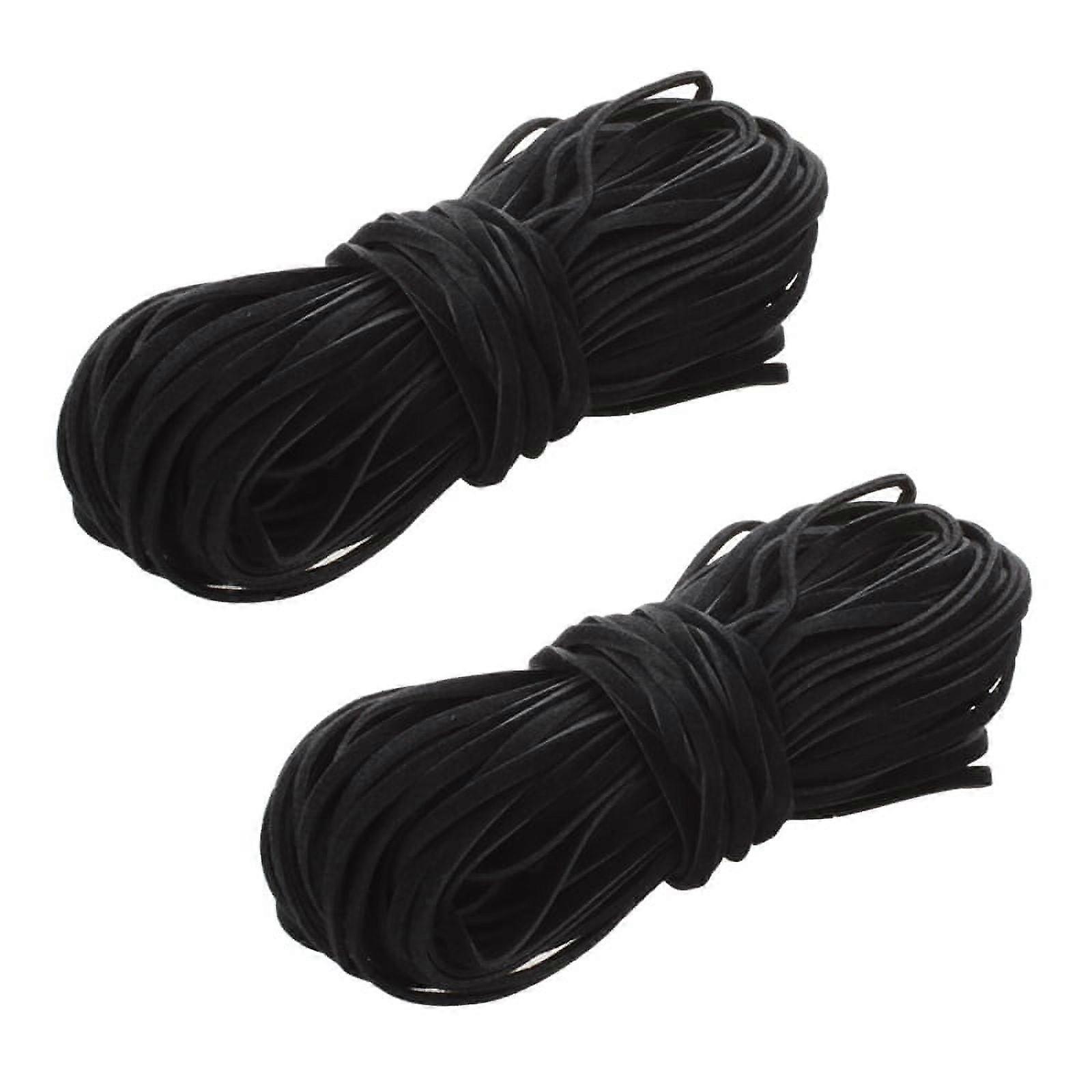 2pcs 18M Suede Leather String Ribbon Cord 2mm Black DIY Deco