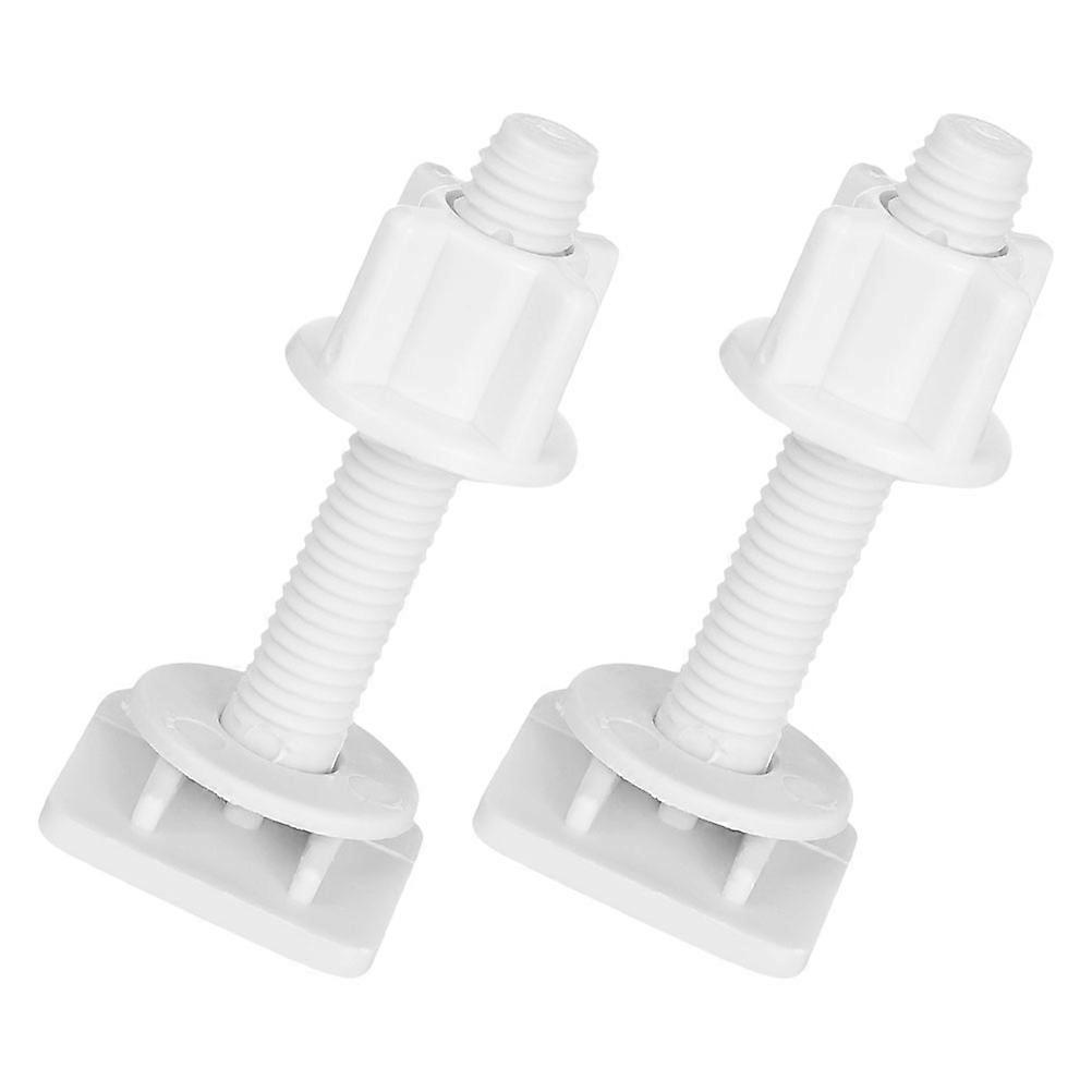 Toilet Seat Hinges Replacement Set with Universal Plastic Bolts for Secure Fixing 2Pcs