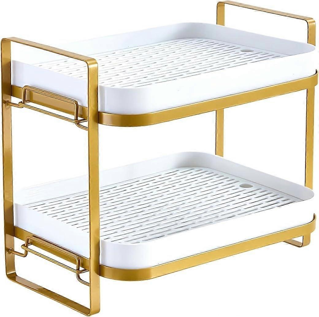 Two Tier Spice Rack Kitchen Organizer with SpaceSaving Design for Countertop and Coffee Station