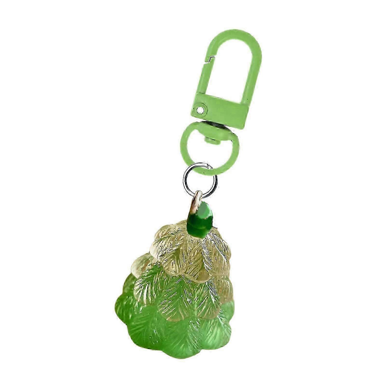 Multicolor Festival Resin Key Chain Christmas Tree Theme Everyday Use Keychain Handmade Bag Charm Keyring Yellow