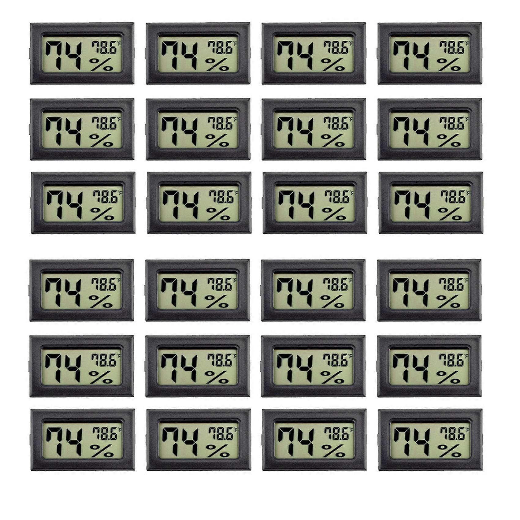 24Pack Mini Hygrometer Indoor Humidity Meter Hygrometer Digital Thermometers Humidity with (℉) for Greenhouse, Garden