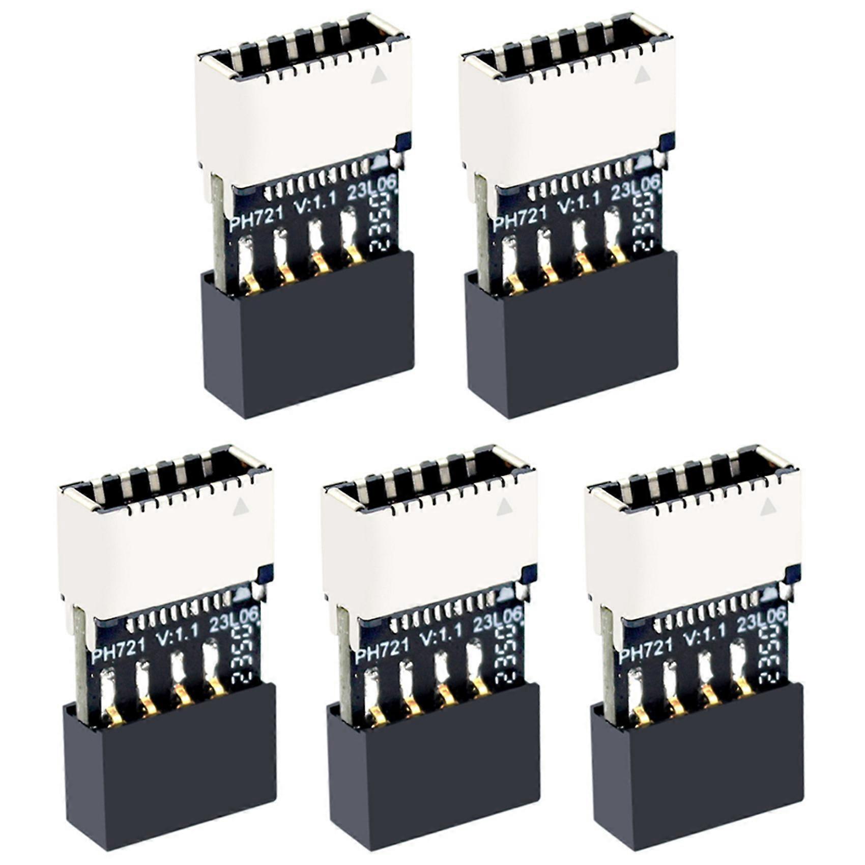 5X Motherboard USB2.0 9Pin to TYPE-E Female Adapter Chassis TYPE-C Socket 9-Pin USB 2.0 Extender Card