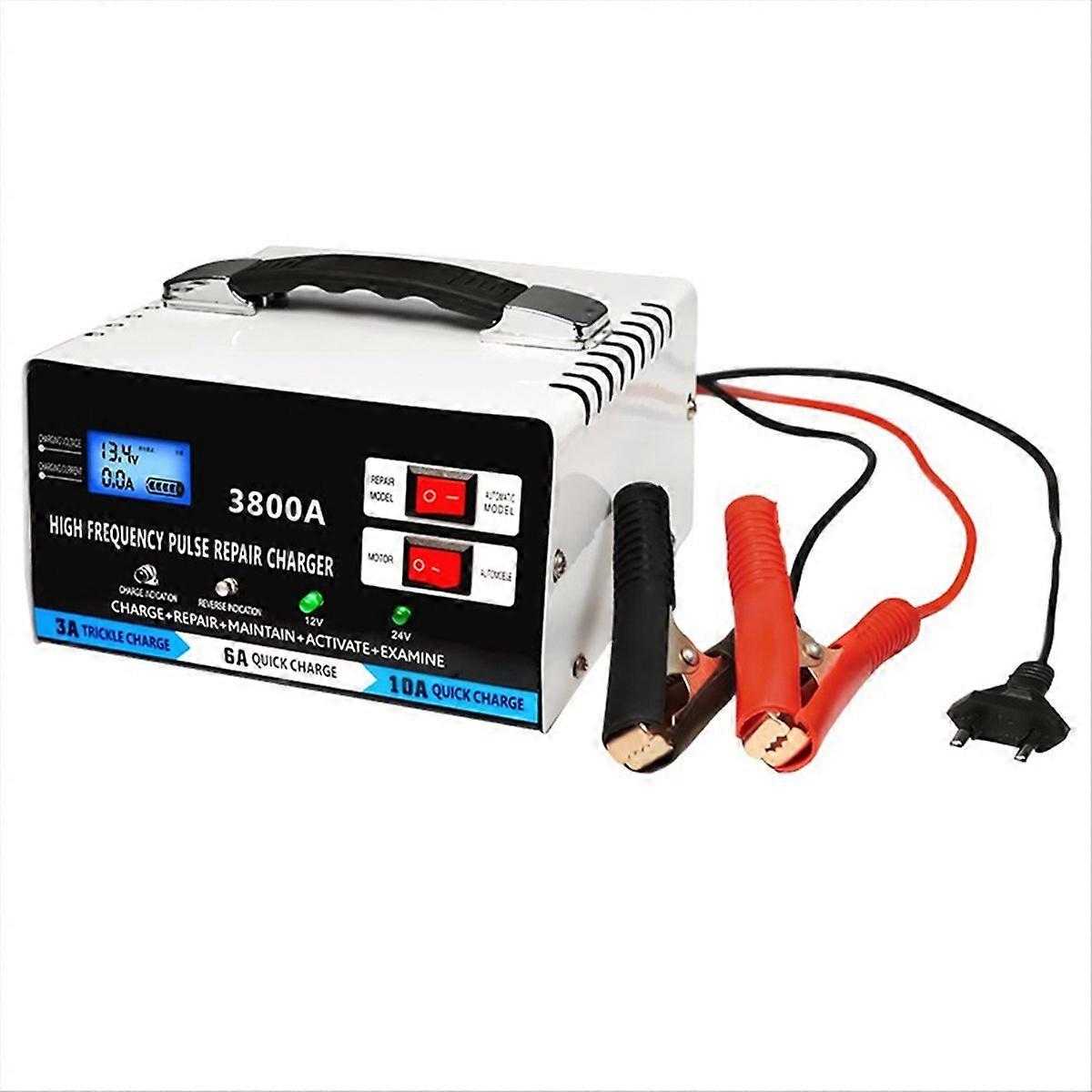 Full Effekt Helautomatisk Bilbatteriladdare för Lead EU Plug