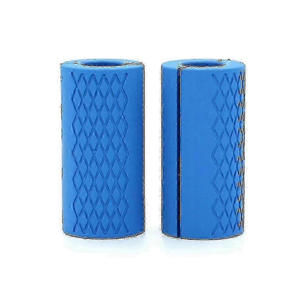 Thick Bar Adapter Dumbbell Barbell Grips for Weight Training, Fat Gripz (Blue)