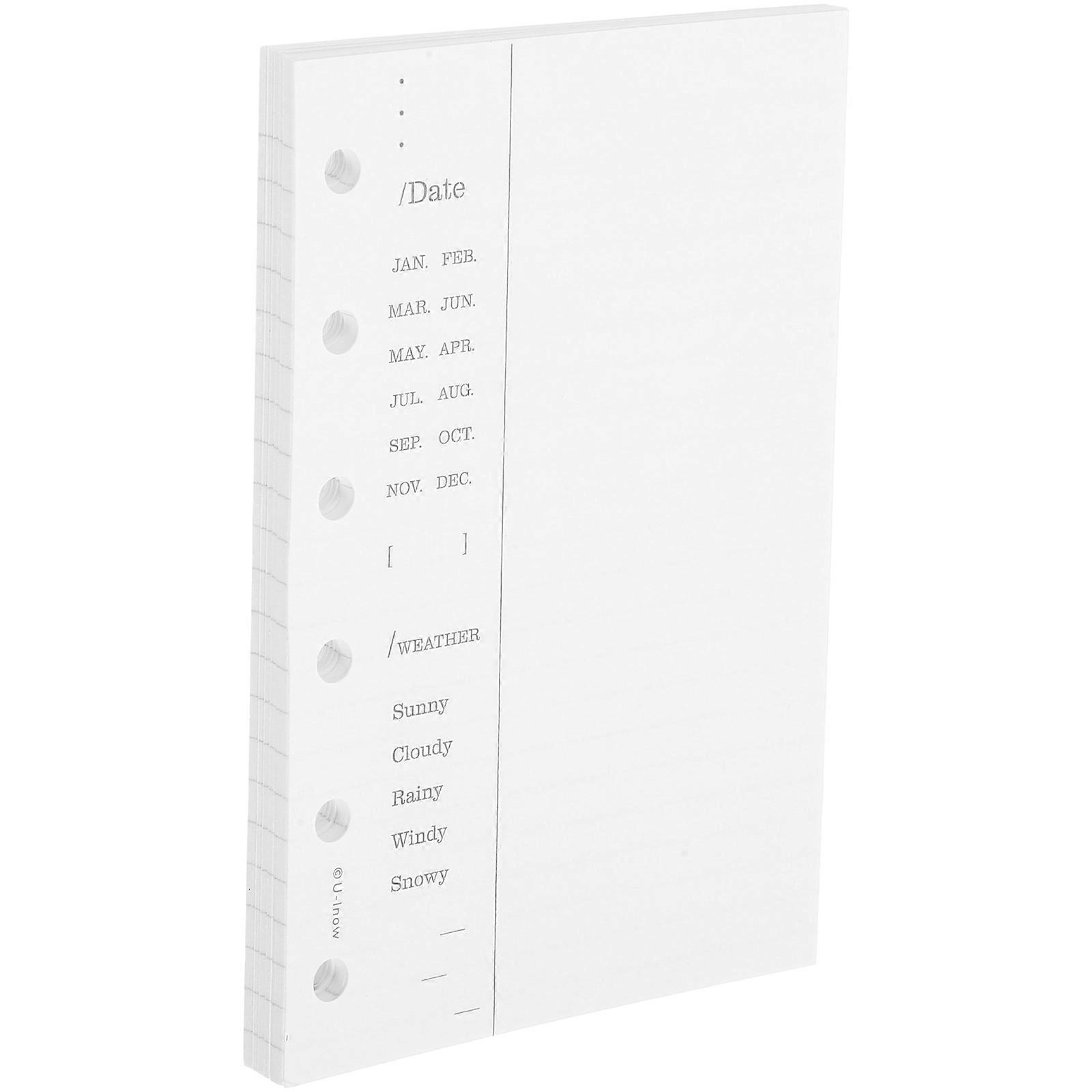 Loose Leaf Notebook Paper A7 Binder Inserts for School and Office White Material Journaling 1Set