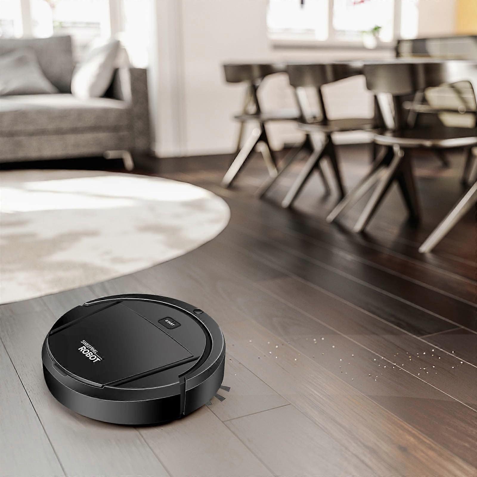 Cailmei Robot Vacuum Cleaner, Slim Quiet Design, Cleans Hard Floors & Medium-Pile Carpets, Integral Memory, Multiple Cleaning Modes, Black