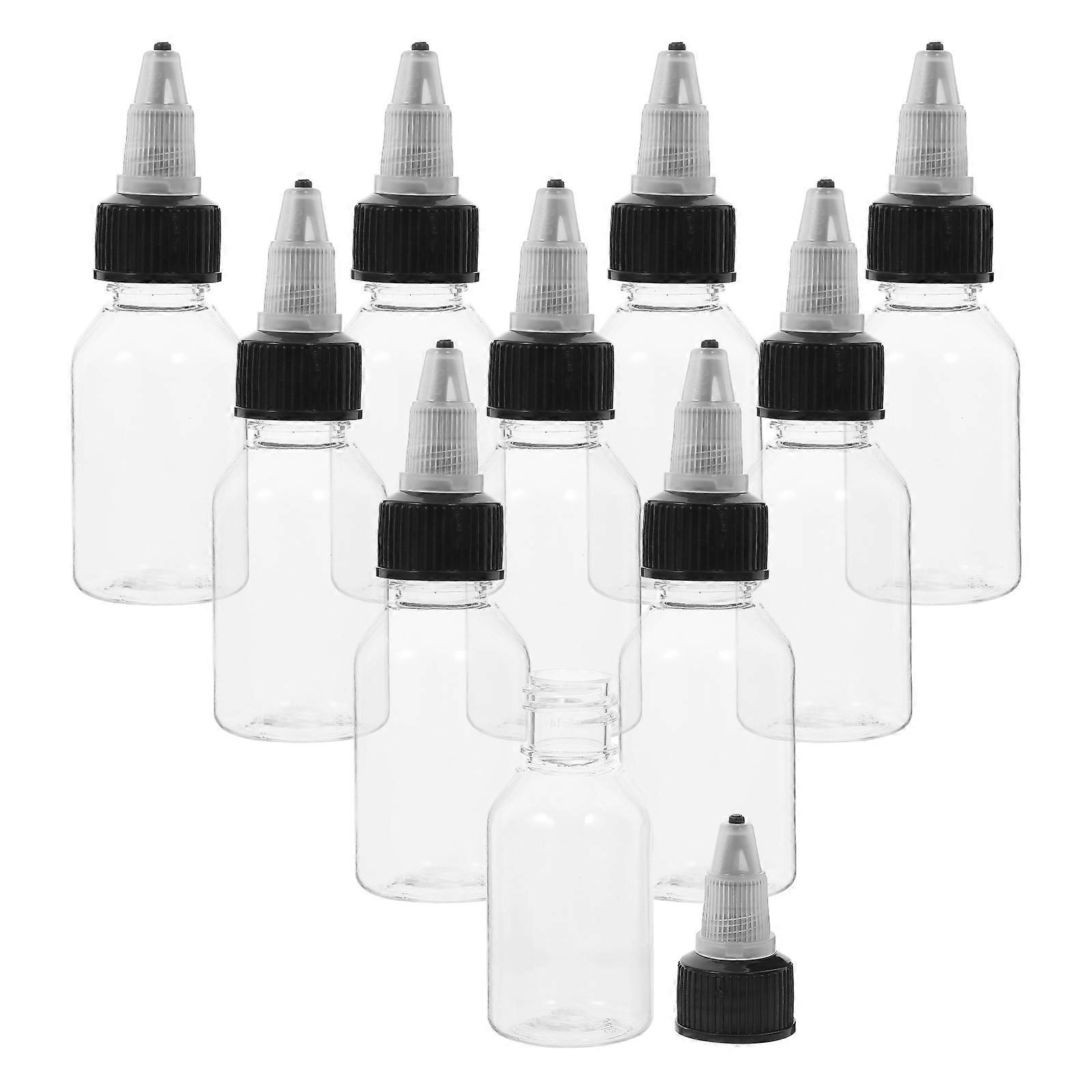 Clear Bottles for Storage 10Pcs with Pointed Nozzle