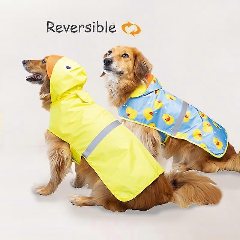 Duck Pattern Pet Raincoat, 1 Count Waterproof Pet Jacket with Reflective Strip, Adjustable Straps for Small to Large Breeds
