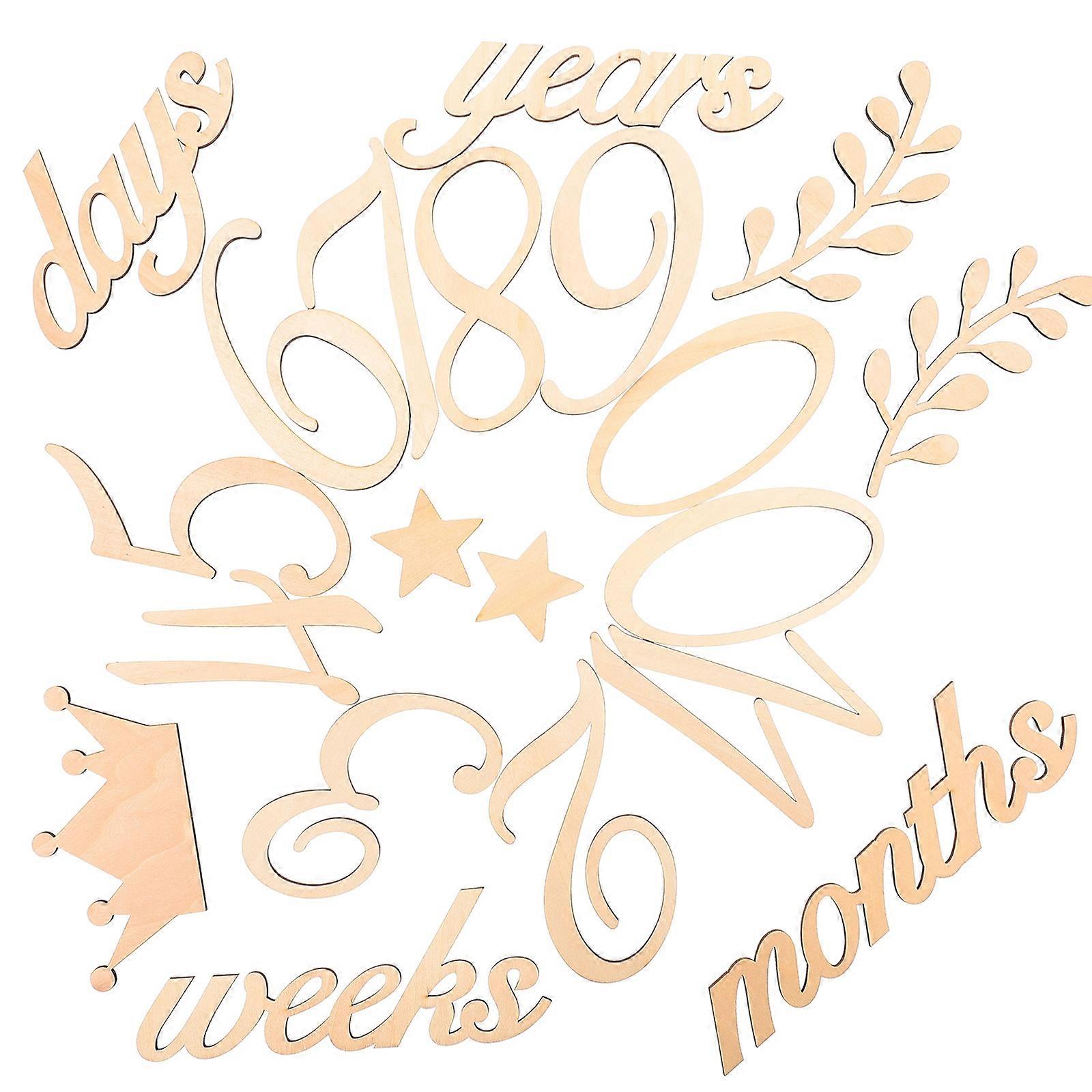 Wooden Baby Discs For Social Media Sharing And Commemorative Use 4Set Growth Documentation