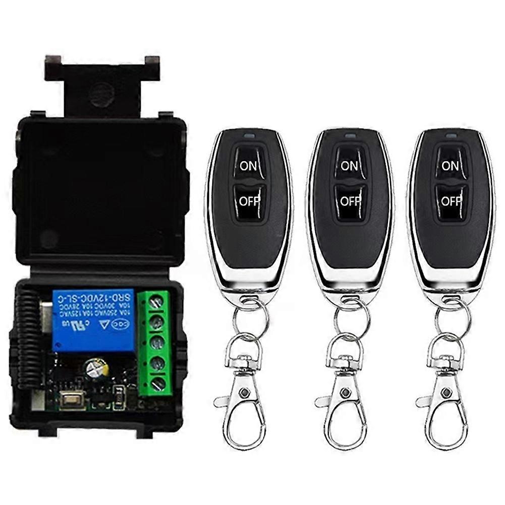 433MHz Wireless Remote Control Switch 12V Remote Control Switch Relay for Garage Door Motor Light Control