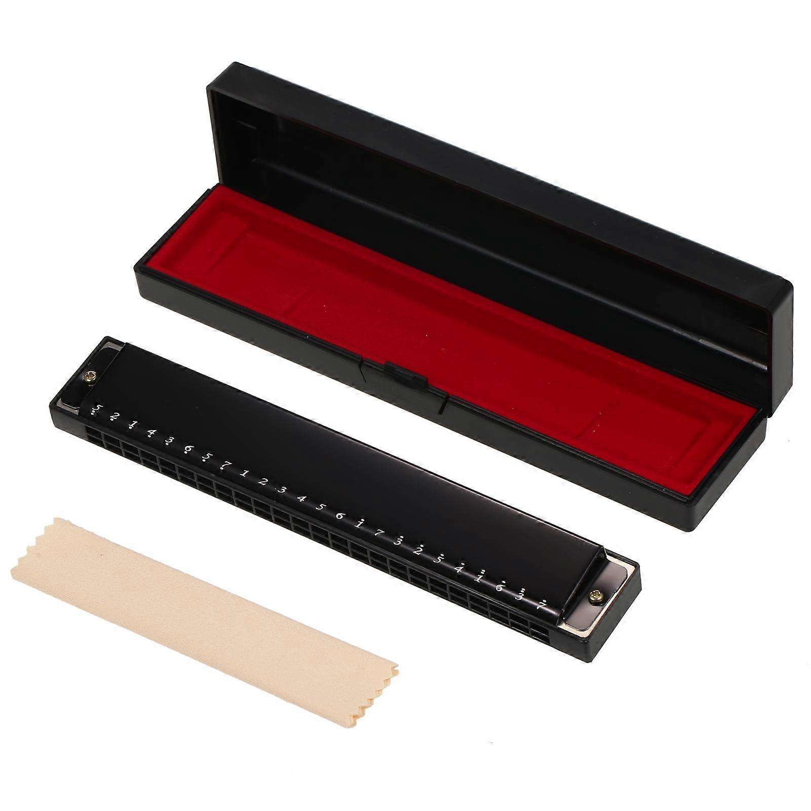 GoolRC Harmonica, Key of C 24-Hole Diatonic Mouth Organ with Case, compatible with blues, folk, jazz, pop, for students, teachers, beginners, ideal