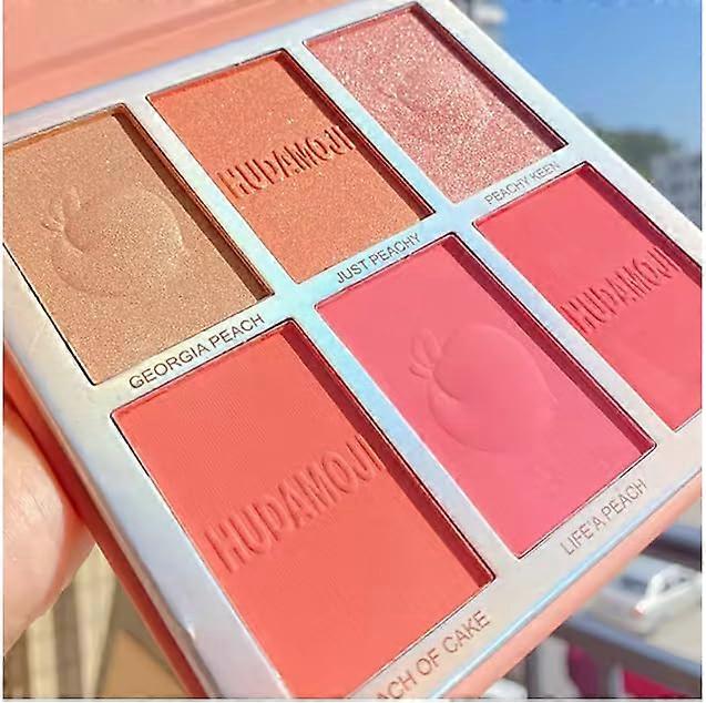 Blush and Highlighter Palette with 6 Versatile Shades, Matte and Shimmer Finishes, LongLasting Glow