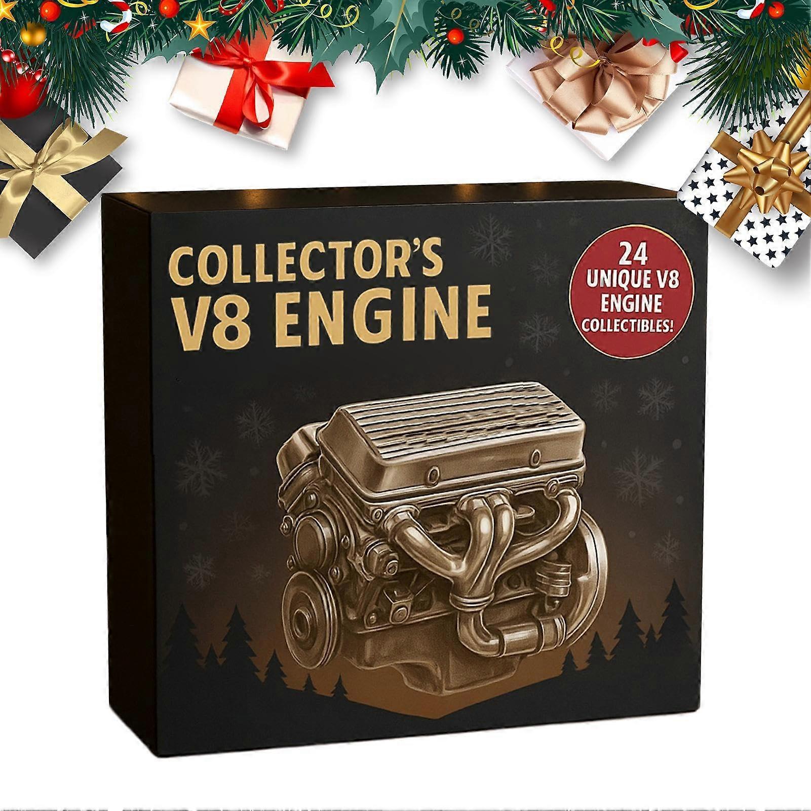 Christmas Advent Calendar 2025 with 24Day Engine Design, Durable Acrylic Ornaments for Holiday Decor
