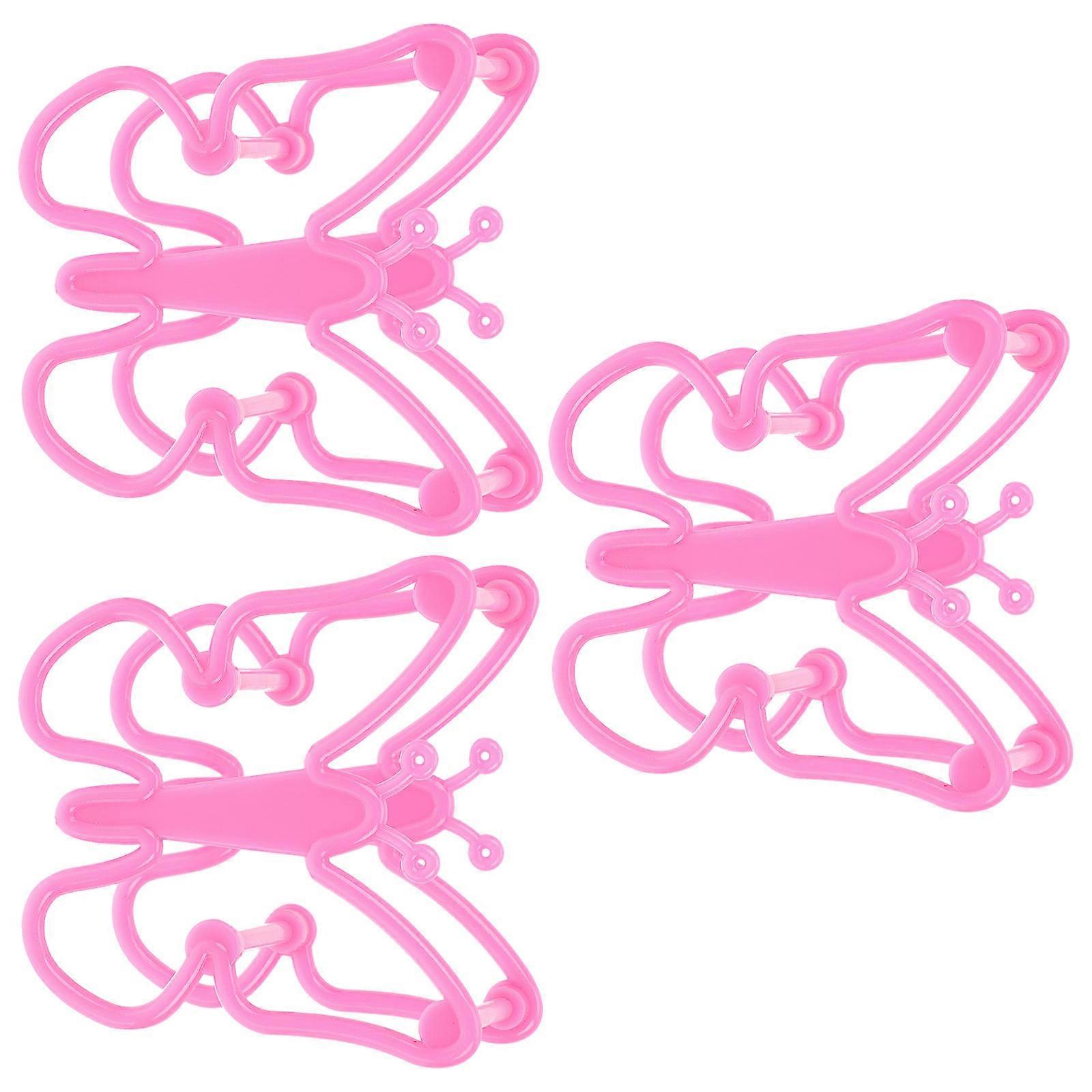 Powder Puff Storage Rack Drying Holder for Cosmetics 3Pcs Pink Plastic