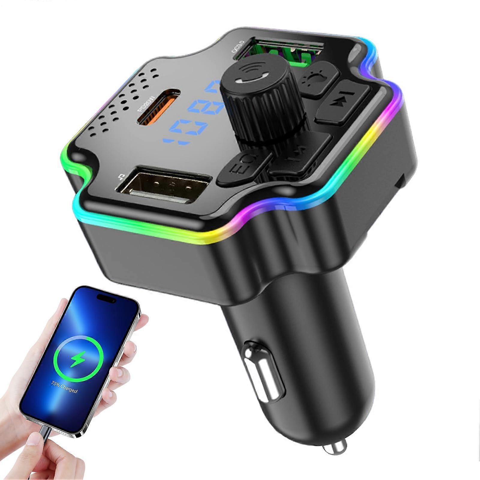 FM Transmitter for Car USB MP3 Player Charger Hands Calling Car Audio Adapter For Trucks SUVs RVs