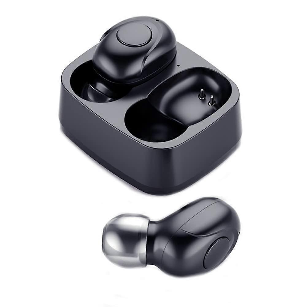 Mini Wireless Bluetooth Headset With Touch Controls AntiSweat Earplugs HD Stereo Sound Universal Compatibility Black