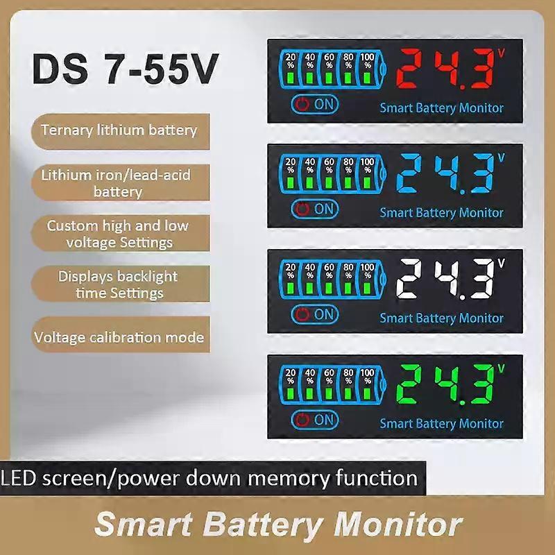 3S-14S DC7-55V Battery Level Indicator 12V 24V 36V 48V 18650 Lipo Lithium Battery Capacity Board Voltage Battery Charging Tester