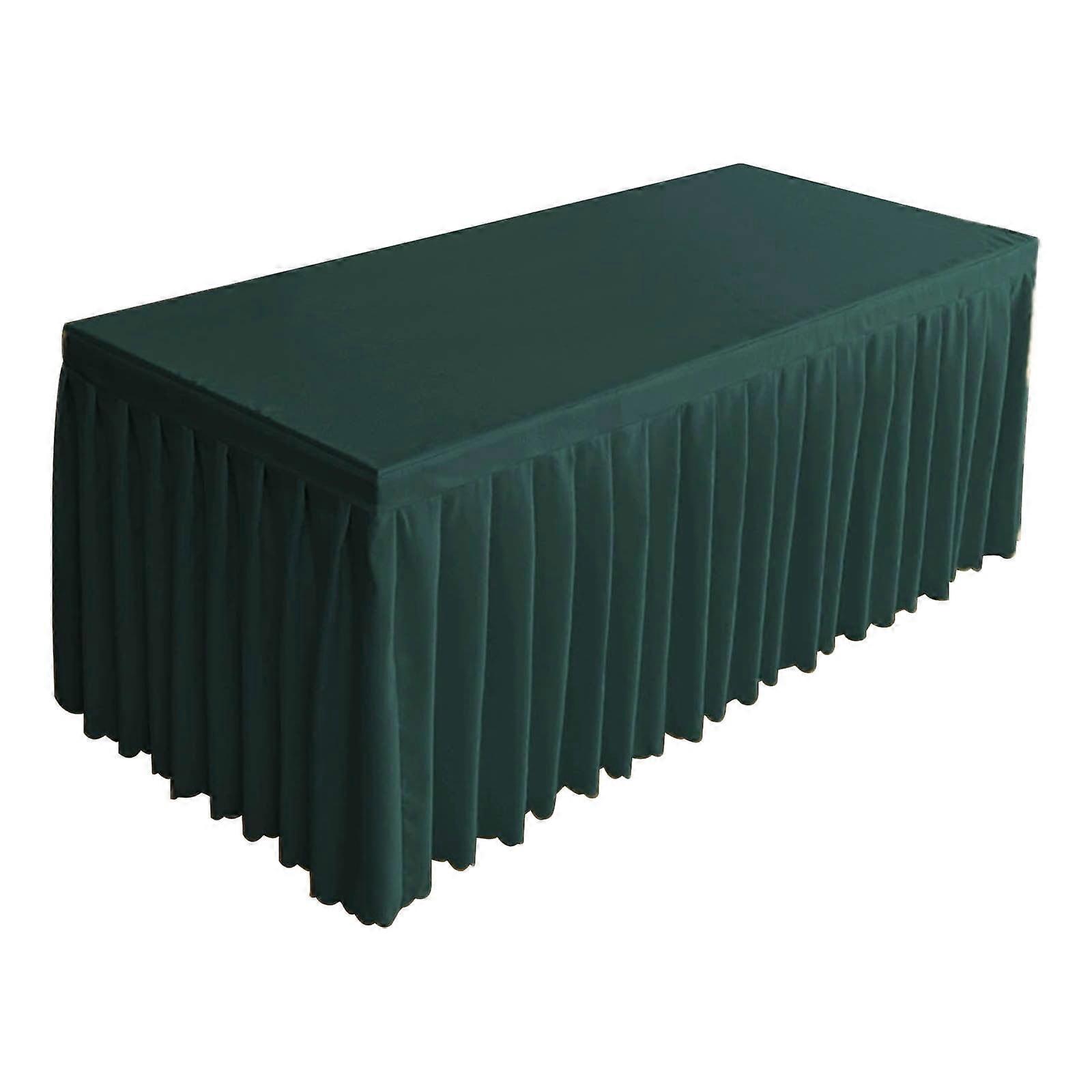Green Dark Green Polyester Table Cover For Event Party Decor