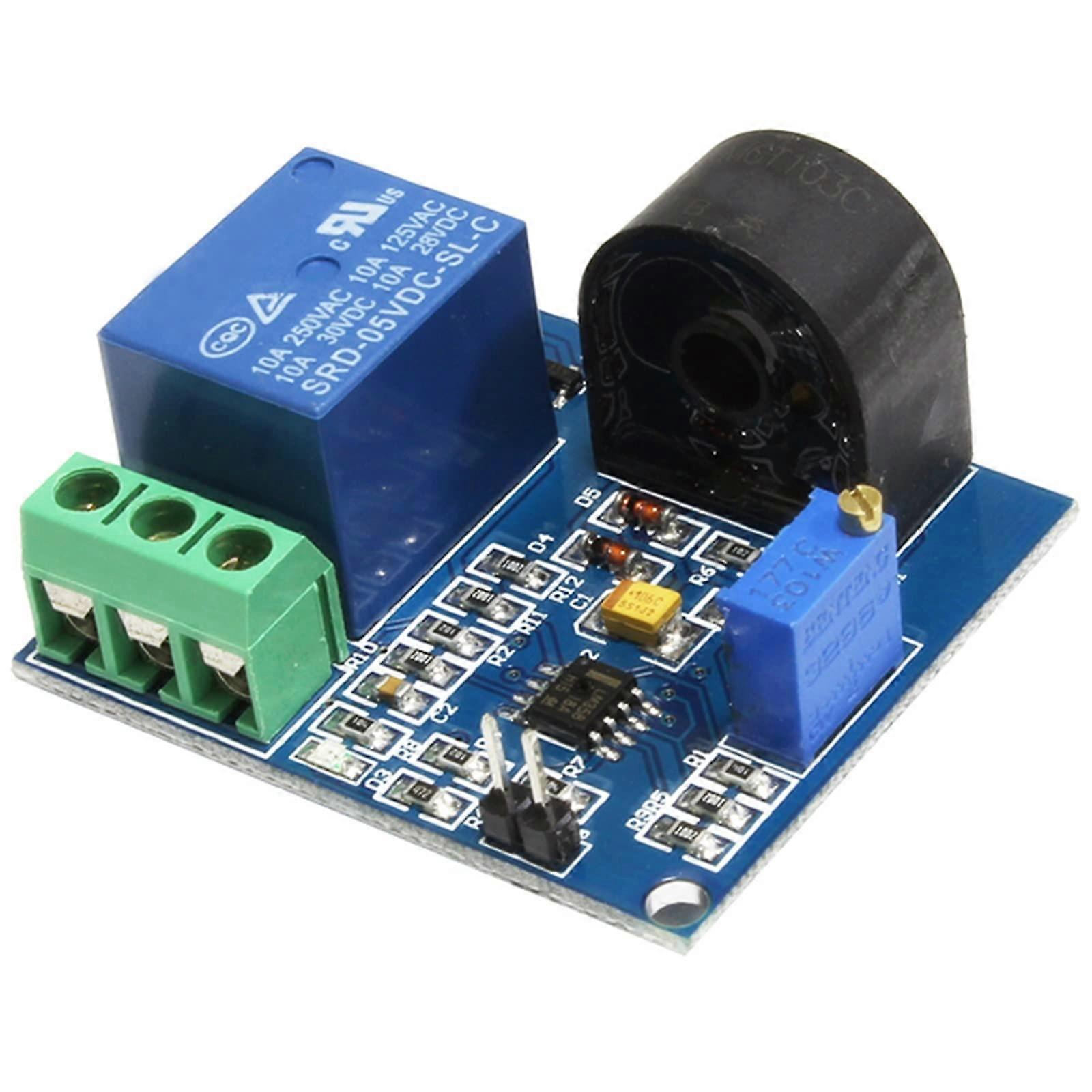 5A Overcurrent Protection Sensor Module AC Current Sensor with 12V Relay for Home Automation and Industrial Applications