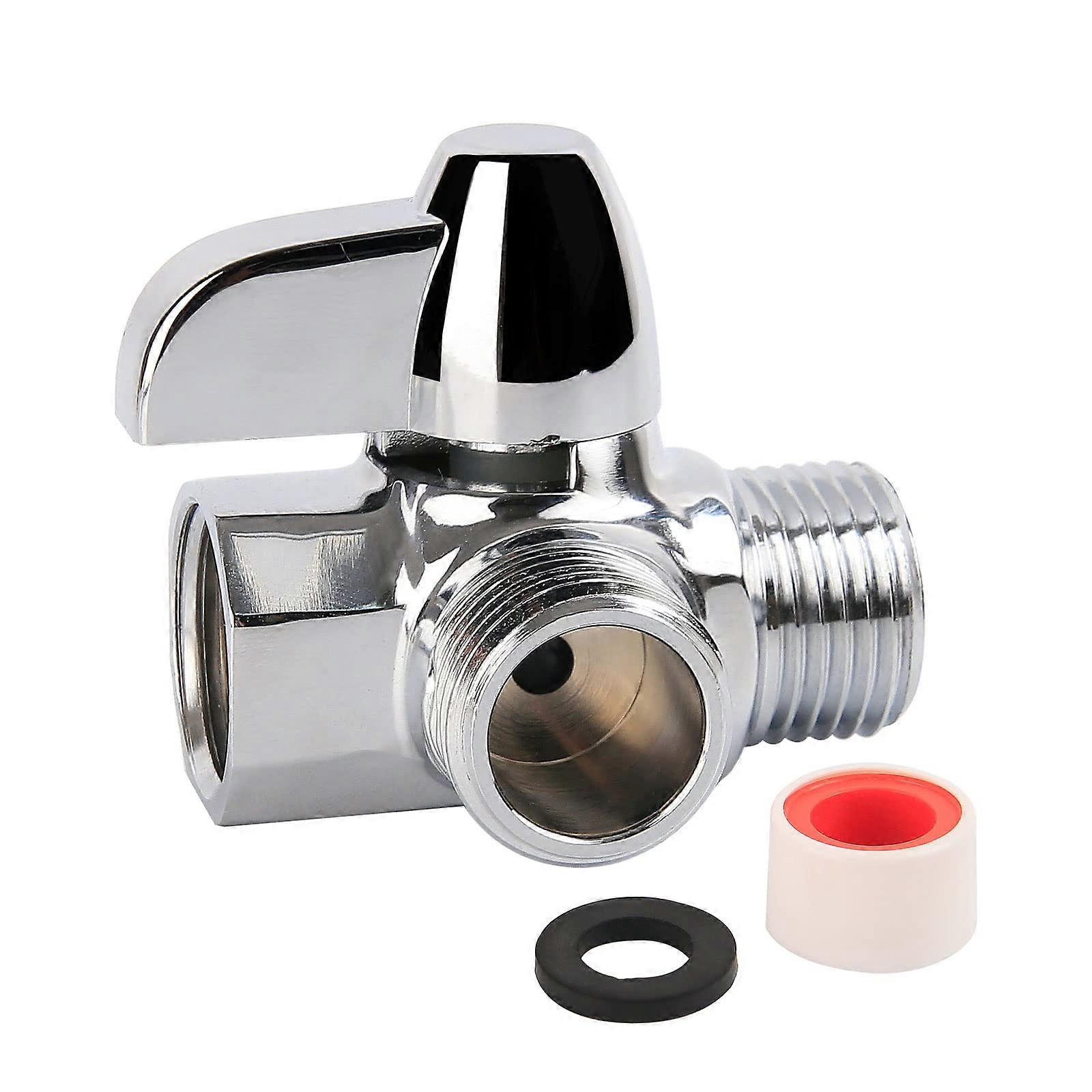 Shower Diverter Valve Brass 3 Way for Handheld and Fixed Shower Heads with Chrome Finish