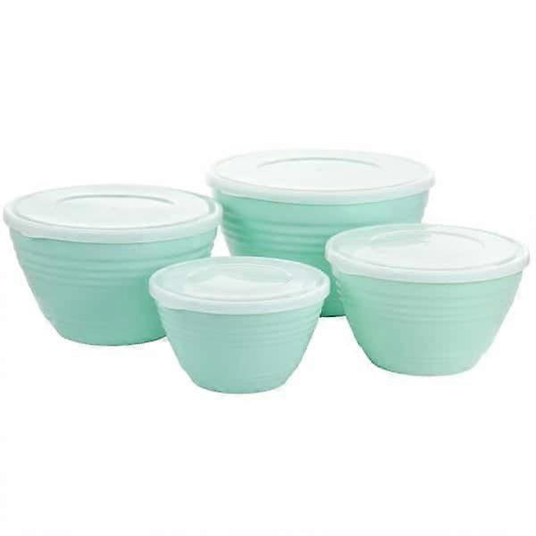 Plastic Food Storage Containers Set of 4 with LeakProof Lids, Stackable Bowls for Kitchen