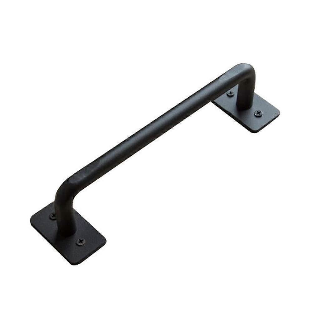 Barn Door Handle Black Solid Iron Pull Set Rustic Modern Style for Sliding Doors and Gates