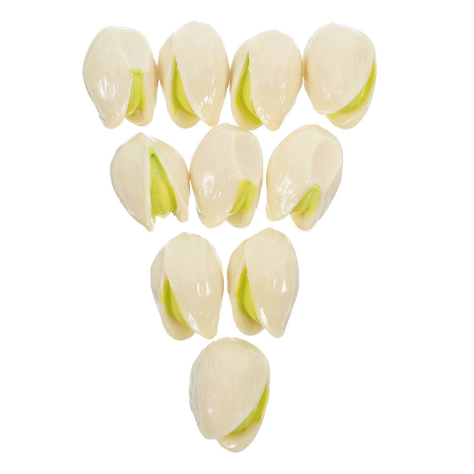 Realistic Fake Fruit Pistachio Nut Model for Decoration 10Pcs Artificial Set