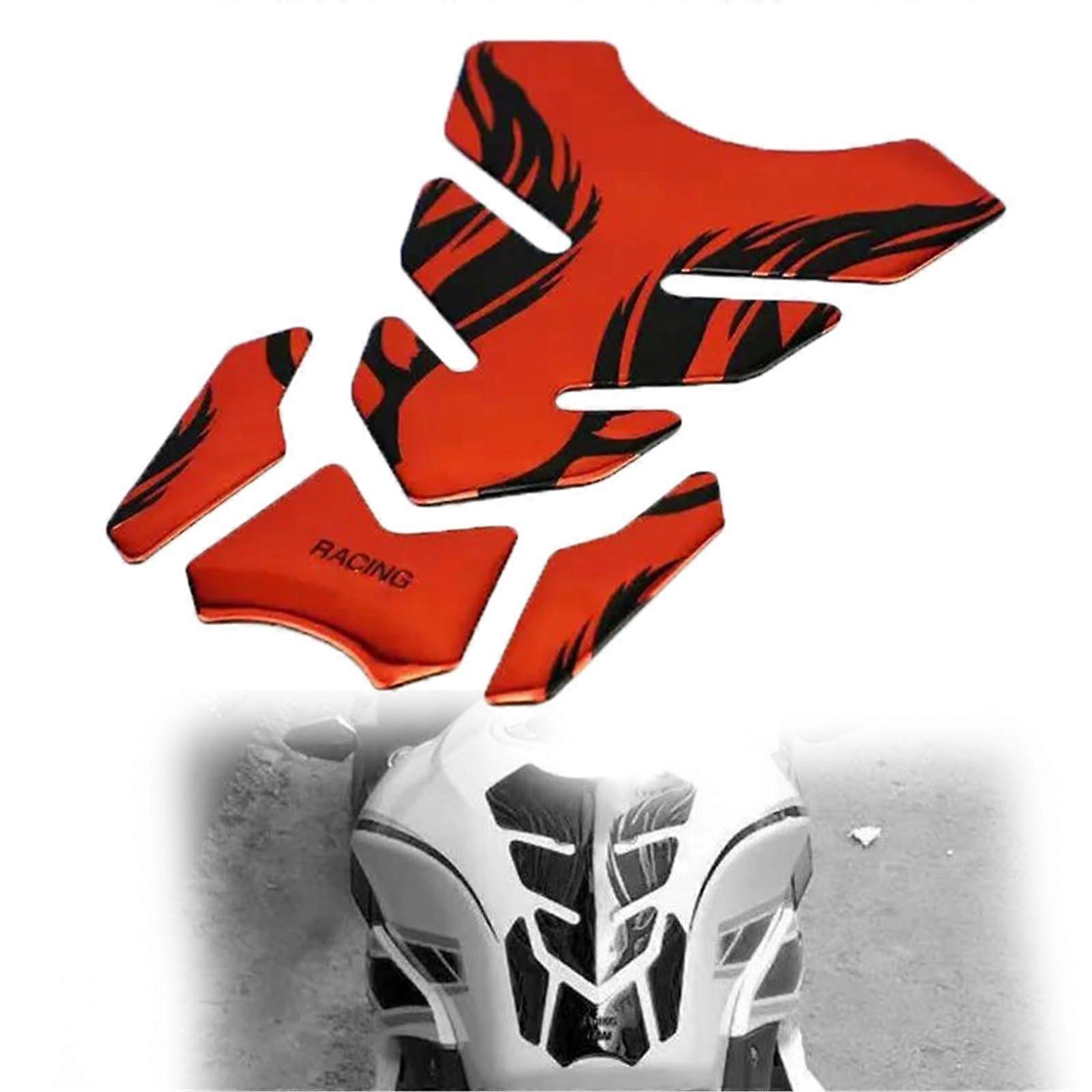 Motorcycle Tank Pad Protector Universal Fish Bone Sticker Scratch Protection Waterproof Black Silver