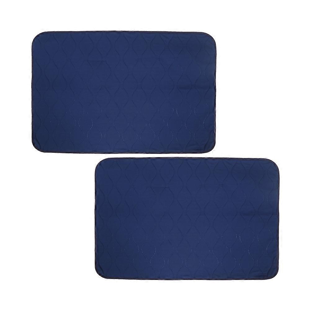 Dark Blue Elderly Changing Pads for Urinary Incontinence 2Pcs Reusable