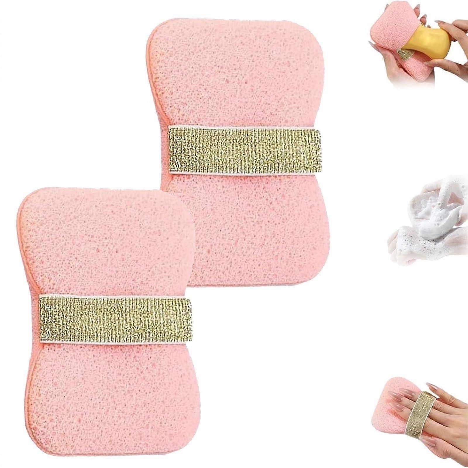 DoubleSided Bath Sponge for Bar Soap with Gentle Exfoliation and QuickDrying Foaming Bag