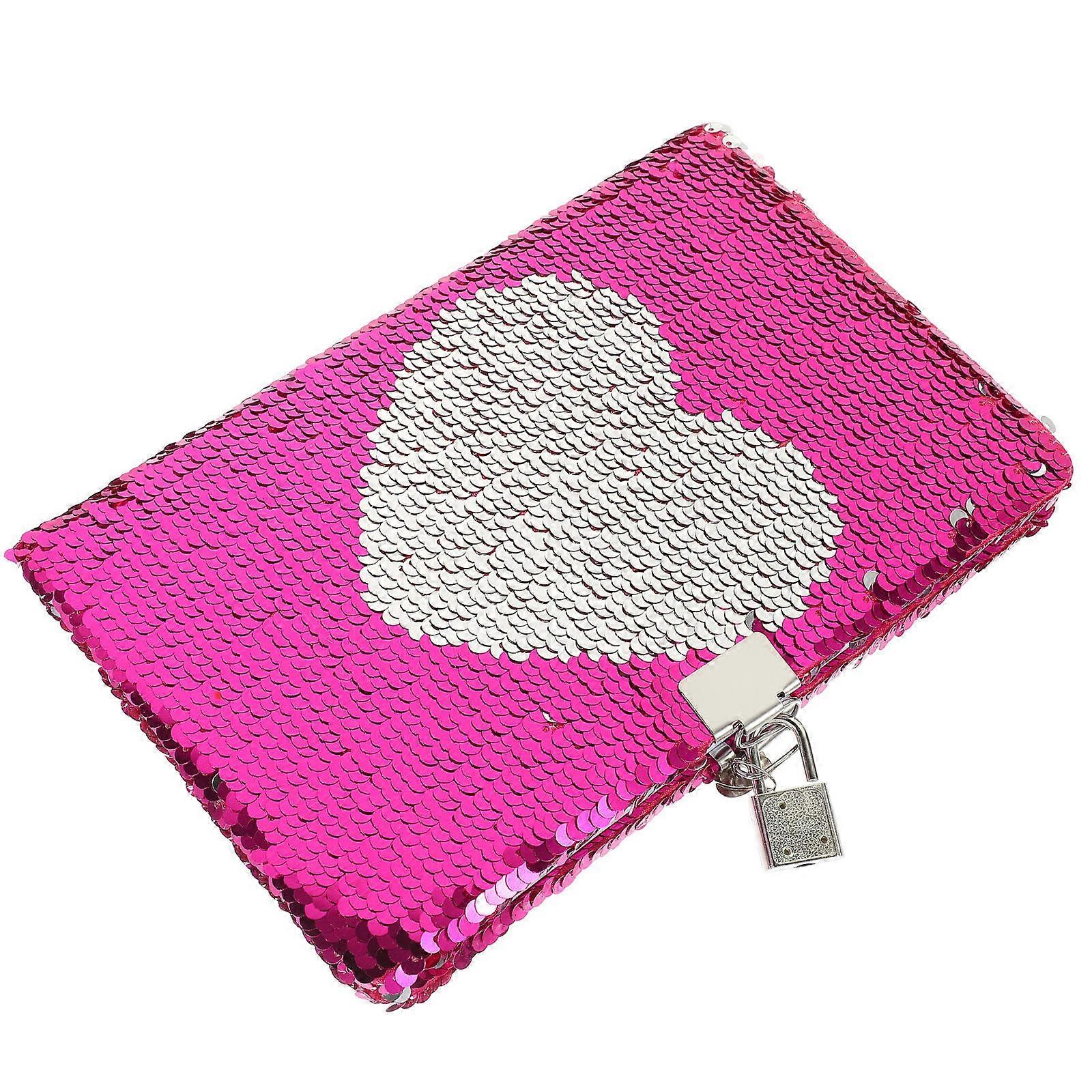 Sequin Cover Notebook Reversible Sequin Notebook for Kids Writing 1 Piece Rosy