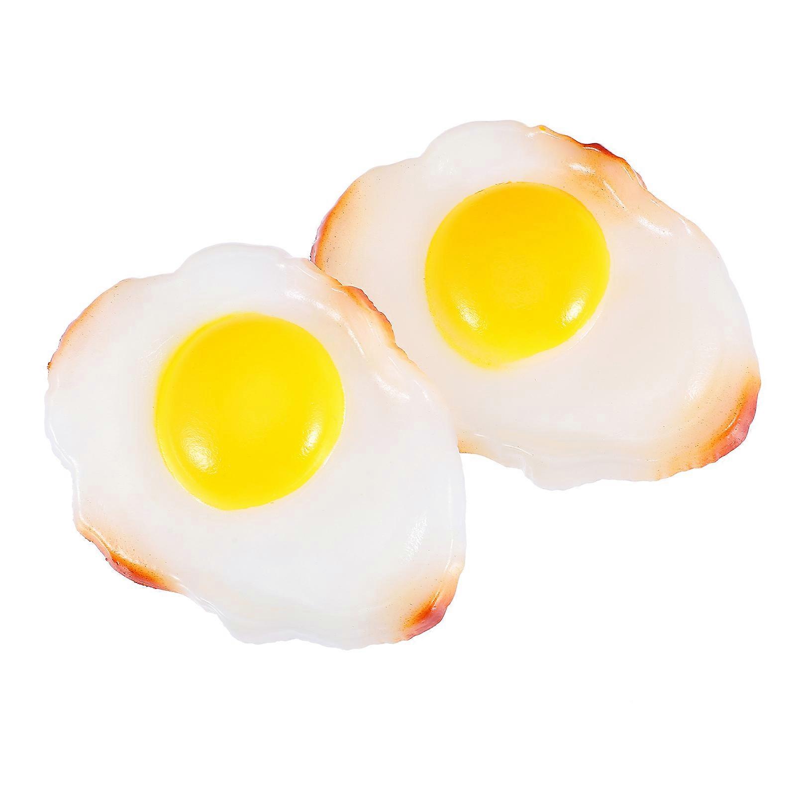 Artificial Poached Egg Decor Simulation Poached Egg Props for Decor 2Pcs