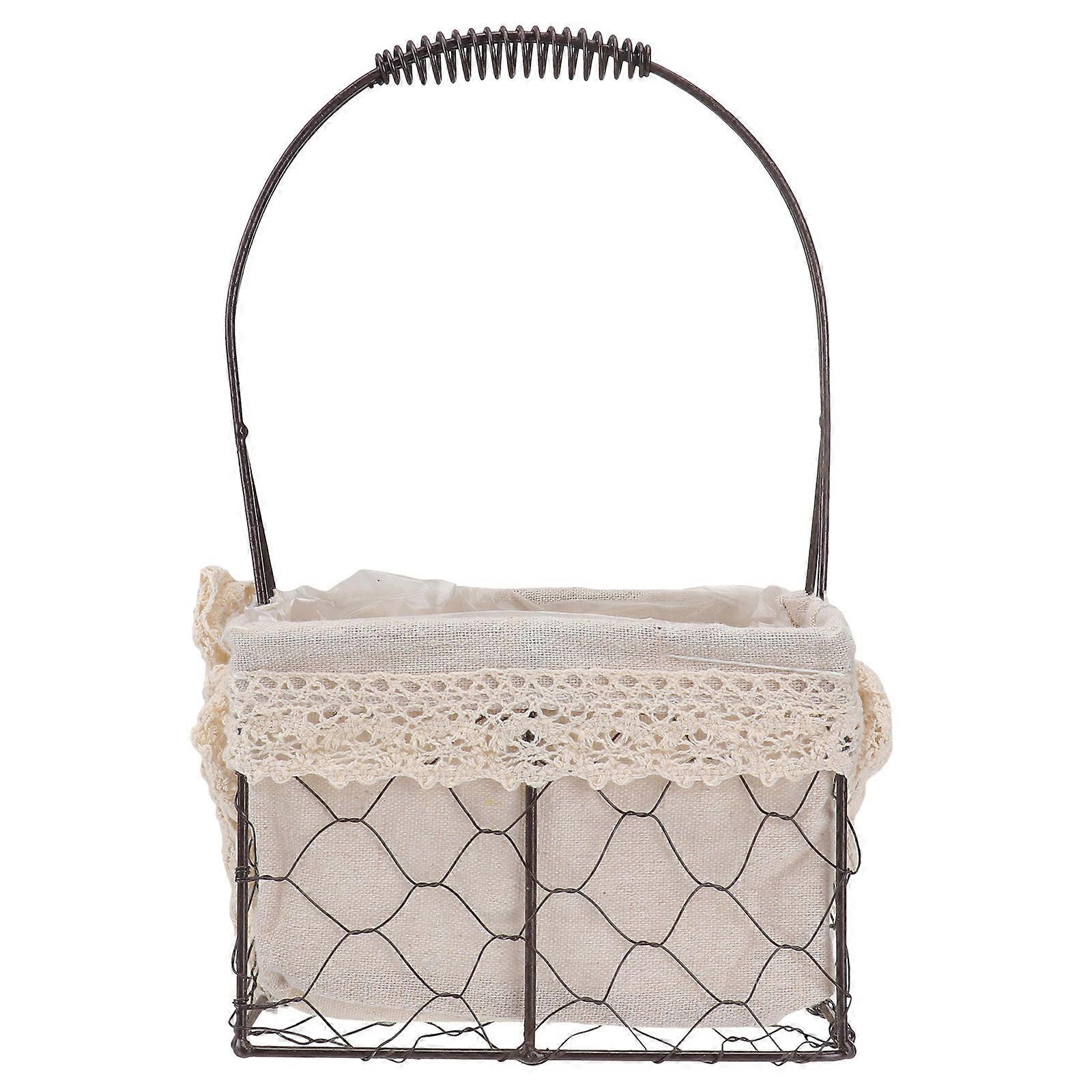 Iron Art Flowerpot for Storage Using Retro Multipurpose Plant Basket