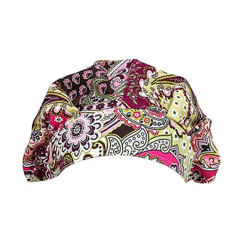 Adjustable Chef Working Hat Tail Printed Design Operating Room Dustproof Sweat Absorption 1Set