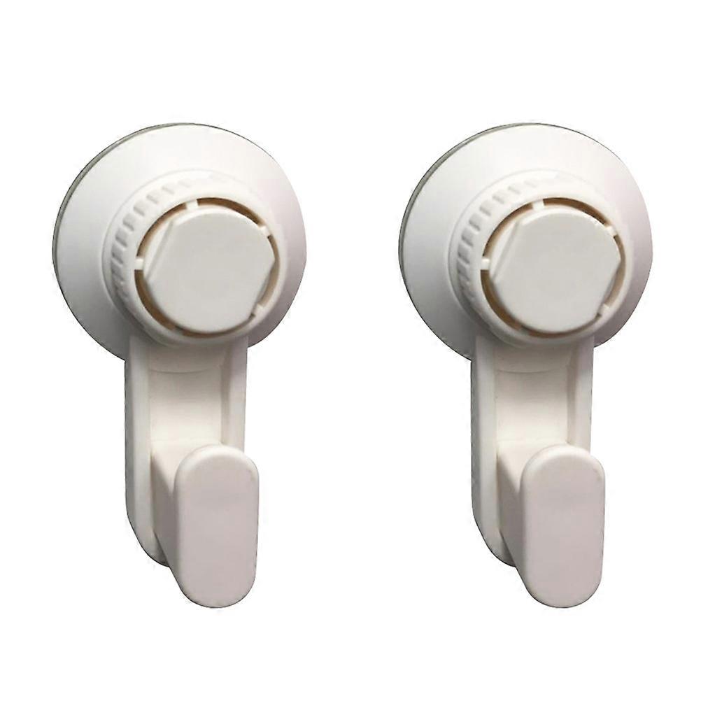 Suction Cup Hooks Heavy Duty Wall Hooks for Kitchen Use 2Pcs White