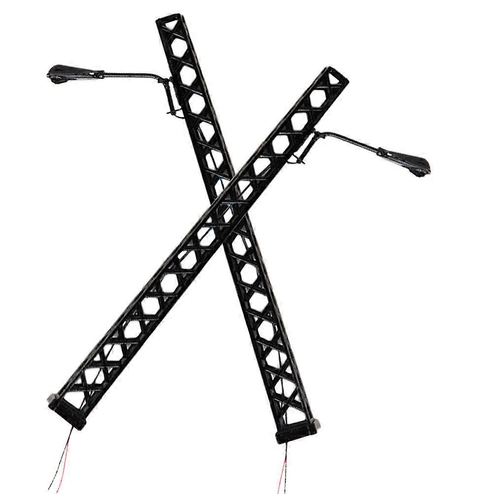 Miniature Train Lamp Model for Decoration 2Pcs Black Plastic Models