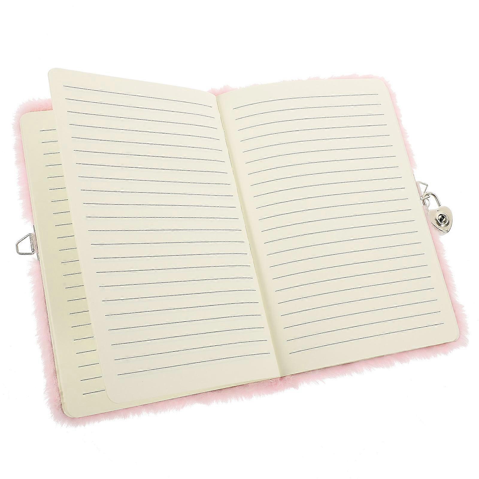 Plush Notebook Lockable Diary for Girls Unicorn Design