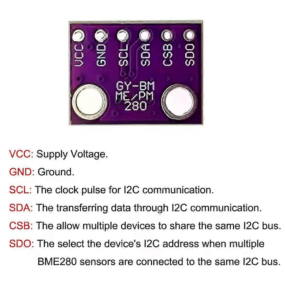 GY-BME280-33 High Precision Altimeter Atmospheric Pressure Temperature and Humidity Sensor BME280 33V Compatible Arduino