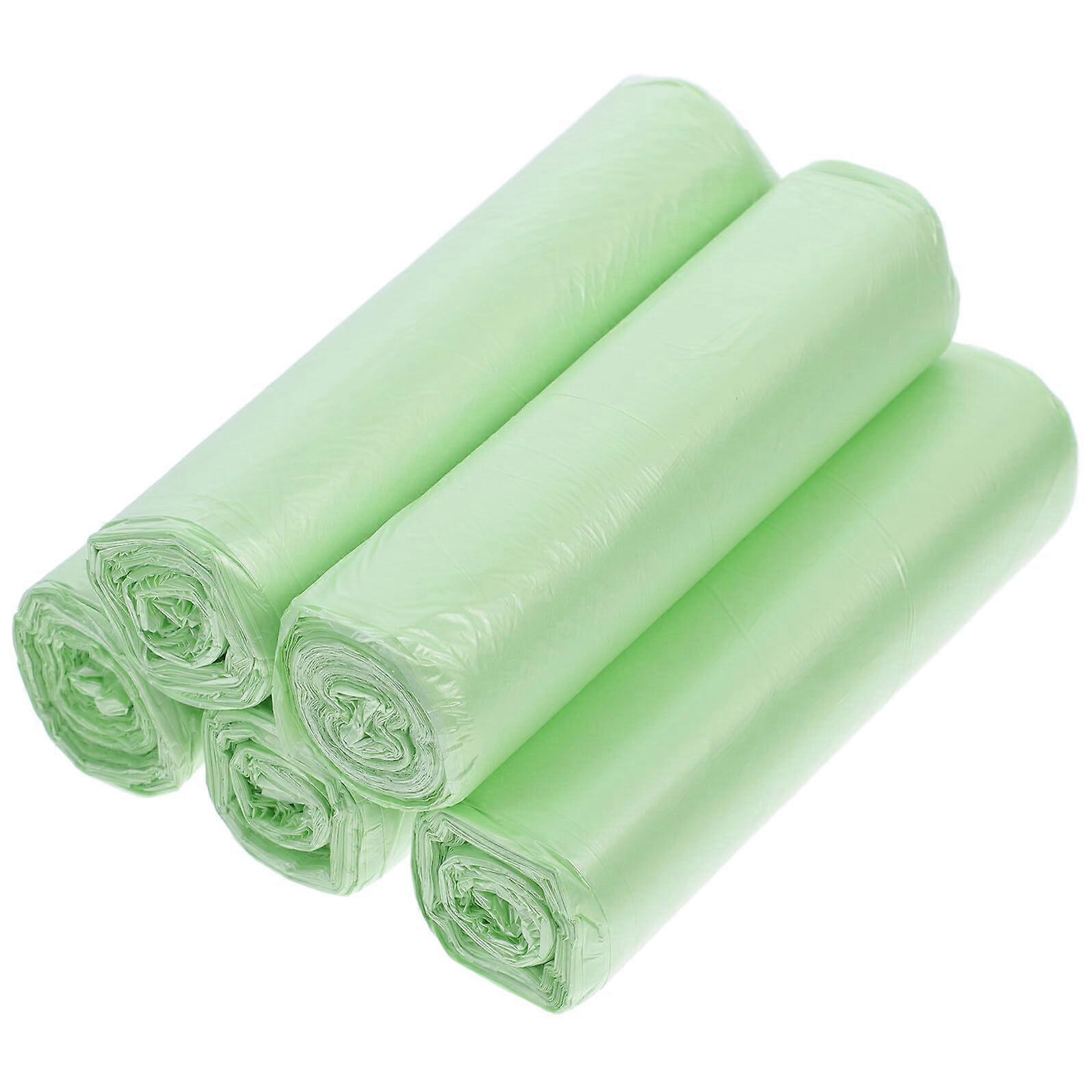 Biodegradable Trash Bags 5 Rolls TearResistant Compostable Kitchen Bathroom Office Bin Liners Green