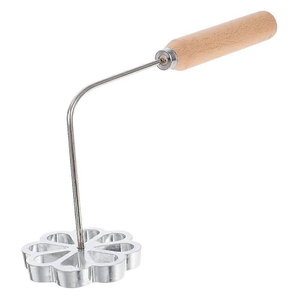 Mexican Bunuelo Maker Rosette Iron Set with Handle Flower Pattern DIY Fried Pastry Tool Silver