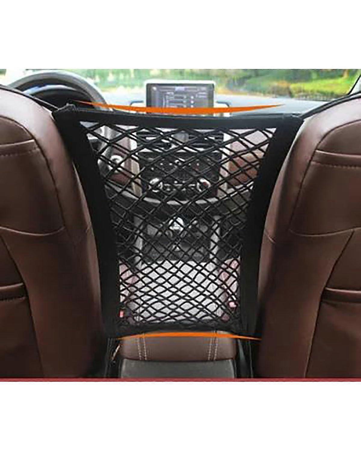 Car Trunk Organizer with Double Layer Elastic Mesh, Durable Nylon Car Storage Net for Secure Space Saving
