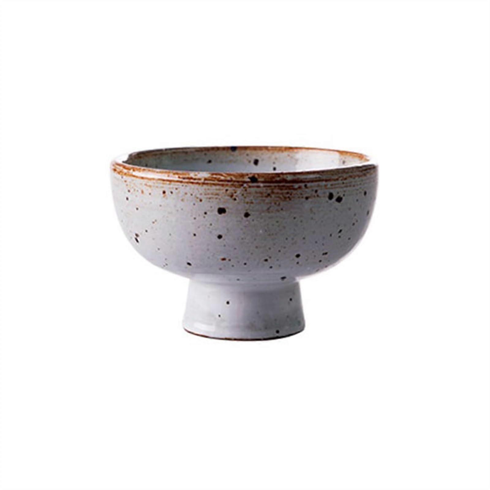 Ceramic Sauce Bowl with Compact Footed Design, Retro Style Small Condiment Dish for Serving
