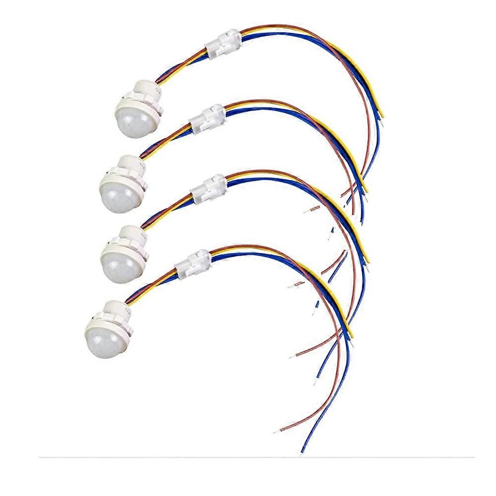 4pcs Motion Sensor Light Switch, PIR Sensor Smart Detection Switch, AC110-240V Ceiling or Wall Mount Smart Light Switch