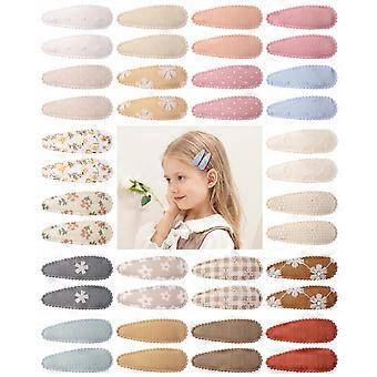 Conjunto de 40 Presilhas de Cabelo Infantis com Laços e Presilhas para Bebês e Meninas com Estampa Floral