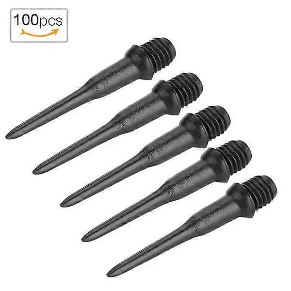 100 Plastic Darts with Soft Tips Replacement Kit for Electronic Darts, Black