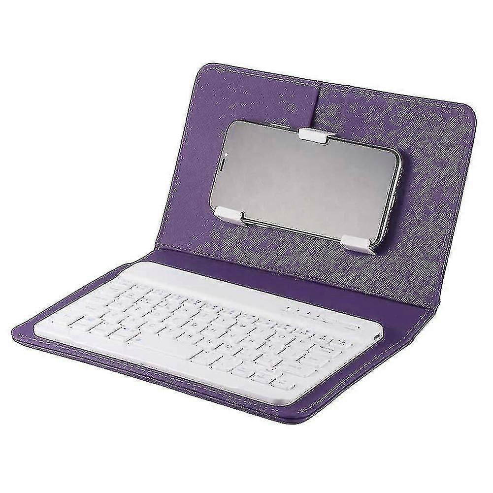 Mini Portable Wireless Bluetooth Keyboard With Leather Case For Smartphone