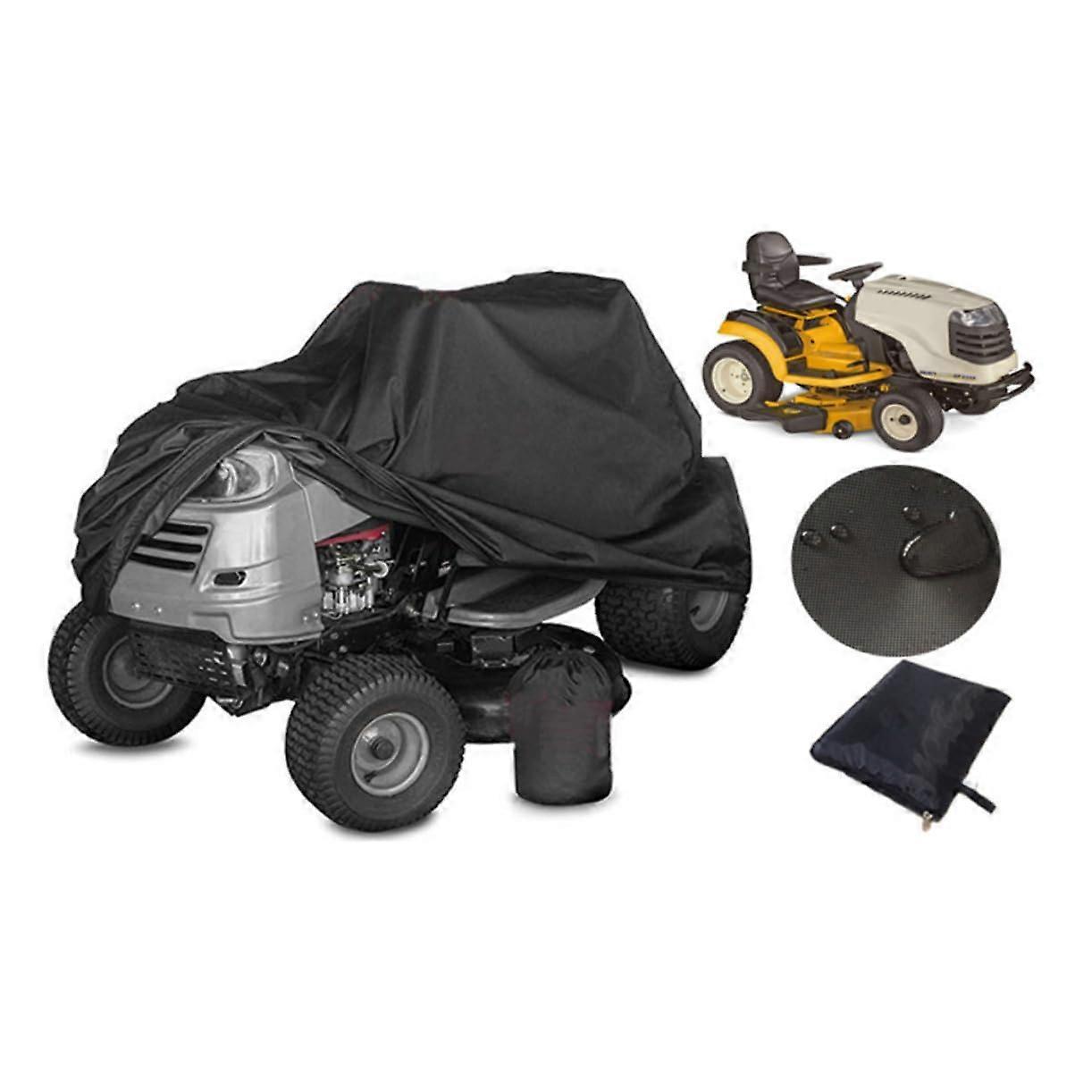Waterproof Lawn Mower Cover with UV Protection, Lockable Security Hole and Windproof Buckle