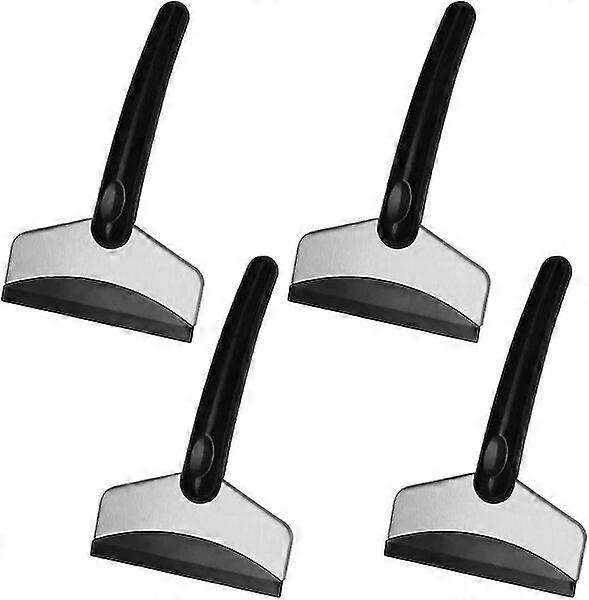 Glass scraper with flexible rubber edge 4 piece set window mirror deicing tool