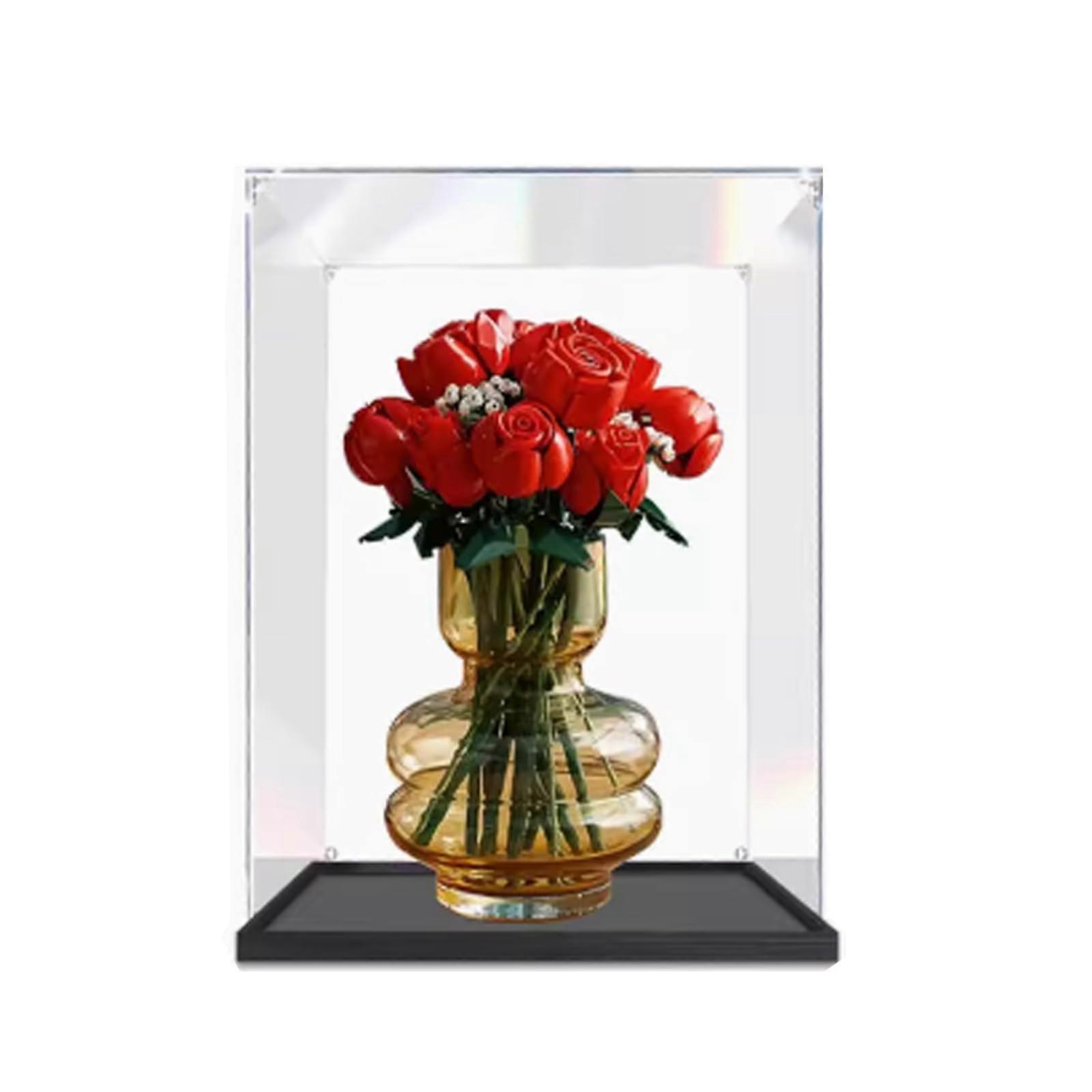 Acrylic Display Case Compatible with  10328 Rose Bouquet, Clear Dustproof Protective Showcase